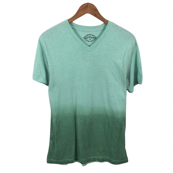 TS617 Men’s Red Camel Trendy Ombré V Neck T Shirt L - Picture 1 of 6